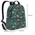thumbnail image 4 of Lsque Christmas Dinosaur colorful Pattern Backpack – School Travel Canvas Daypack with Ergonomic Padded Straps, Multiple Compartments & Leather Handle, 4 of 5