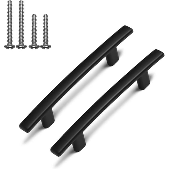 Figo Home Kitchen Cabinet Handles - 3" Hole to Hole, 5" Length Drawer Handles (Black, Small)