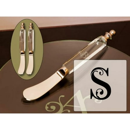 Glass Spreader Set of 2 Monogram S