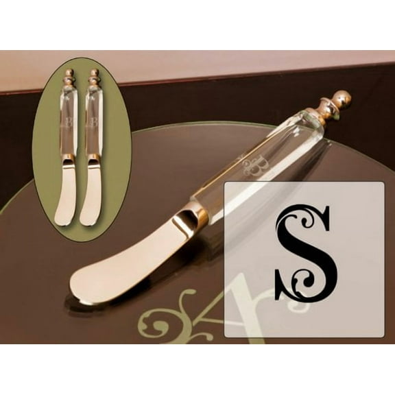 Glass Spreader Set of 2 Monogram S