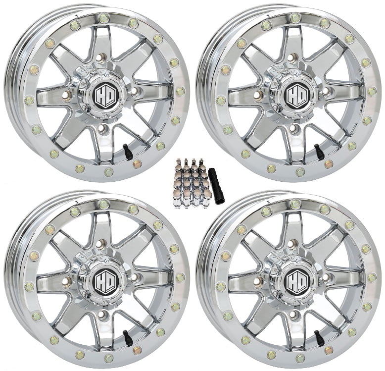 STI HD9 Beadlock UTV Wheels/Rims Chrome 14" CanAm Maverick X3 / Honda
