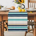 thumbnail image 5 of Vintage Stripes Table Runner, Navy Green Beige Striped Retro Lines Kitchen Table Runners Dress Scarves for Table Decorations Party/Restaurant/Indoor Outdoor Use, 13x72in, 5 of 9