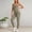 Khaki, variant on Women's Jumpsuit Long Sleeve Workout Bodysuit with Removable Padding Wide Straps for Yoga Gym Fitness