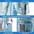 thumbnail image 4 of ProCase Heavy Duty Clear Backpack, See Through Backpacks Transparent Clear Large Bookbag for School Work Stadium Security -Blue, 4 of 7