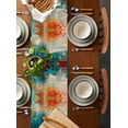 thumbnail image 5 of Hokiten Table Runners 70 Inches Long Dress Scarves, Colorful Ship Farmhouse Coffee/Dining/Kitchen Table Decor, Holiday Table Runner, Modern Abstract Art Ombre Oil Painting 13x70 Inch, 5 of 7