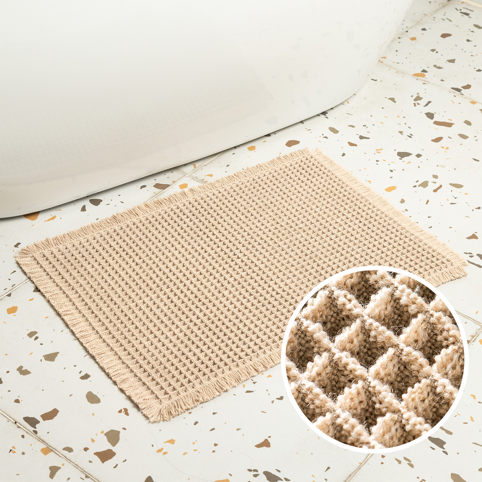 Ultra Absorbent Waffle Bath Rugs,31.5"x19.7"
