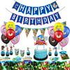 Sonic Hedgehog birthday Party Supplies Set - 163pcs Birthday Decorations,10-Guest Sonic Hedgehog Theme Party includes Happy Birthday Banner,Forks,Pennant,Sonic Hedgehog Balloons,Tablecover,Plates