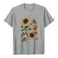 thumbnail image 5 of Zhden T Shirts for Women Cute Flower Short Sleeve Tee Tops Sunflower Graphic Shirt Casual Summer loose Fit T Shirt（Light Gray,XL）, 5 of 6