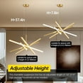 thumbnail image 4 of Modern Sputnik Chandelier 24 inch, Gold LED Dimmable Ceiling Light with Remote for Kitchen Island, Dining Room, 4 of 6