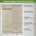 thumbnail image 4 of MiLin Roman Shades for Windows Cordless Blackout Roman Window Shades Blinds 100% Natural Linen Hand-Made Roman Blinds (Hickory Mill with Lining, Block 60%-70% Light, 45" W X 72" H), 4 of 5