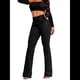 thumbnail image 1 of Pantalones Vaqueros de Cintura Alta para Mujer, Elásticos, de Corte Acampanado y con Cinturilla Elástica. Negro M, 1 of 7