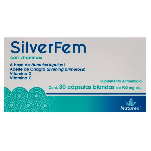 SILVERFEM CON VITAMINAS CAJA 30 CAP. DE 922MGC/U
