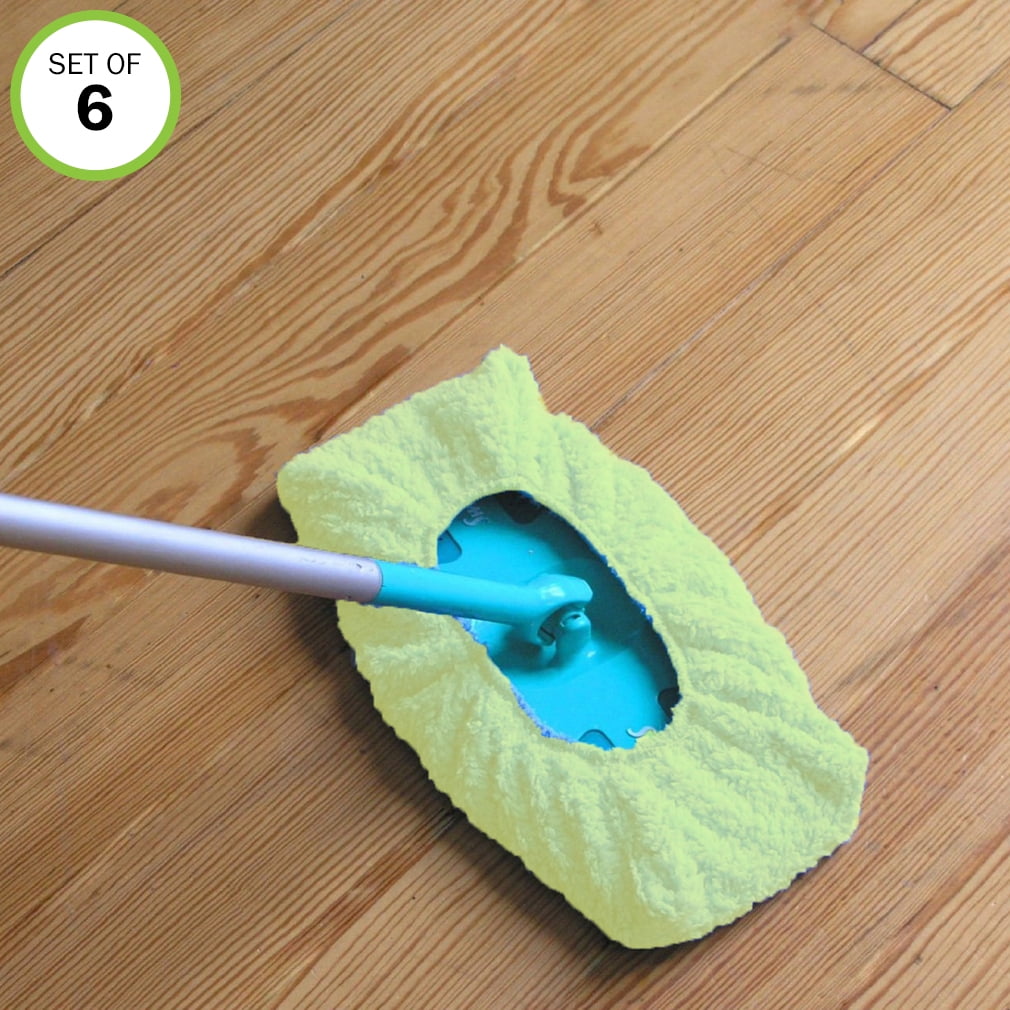 Evelots Mop/Sweeper PadMicrofiberReusableDry FastNon AbrasiveOne SizeSet/6