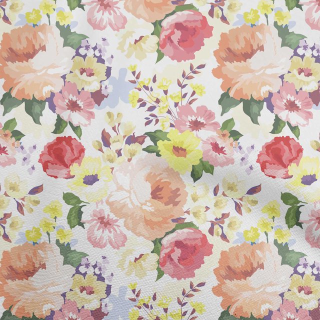 oneOone Velvet Light Beige Fabric Floral Sewing Material Print Fabric By The Yard 58 Inch Wide