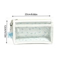 thumbnail image 3 of Double Layer Bow Pencil Pouch, Aesthetic Floral Pencil Case, Large Capacity Transparent PVC Stationery Pouch For Students, Travel Cosmetic Organizer 8.66x3.94in, Blue, 3 of 7