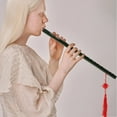 thumbnail image 4 of BRIGHTFUFU 1Set Green Bamboo Flute for Chinese Musical Instruments with and Open Hole 44.00X2.00X2.00in, 4 of 8