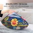 thumbnail image 4 of Yayeee Pillowcase Standard Size Set of 2 Satin Wrinkle Resistant Pillow Case, Blue Colorful Flowers, 4 of 7