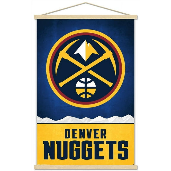 NBA Denver Nuggets - Logo 18 Wall Poster with Wooden Magnetic Frame, 22.375" x 34"
