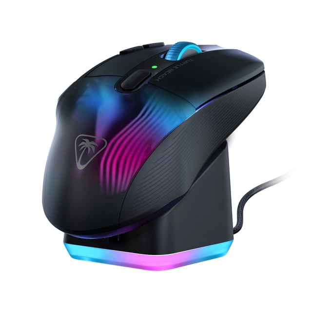 Turtle Beach Kone XP Air Wireless Customizable Ergonomic RGB Gaming Mouse - Bluetooth, 19K DPI Optical Sensor, 100-Hour Battery & Charging Dock, 29 Programmable Inputs & AIMO RGB Lighting - Black