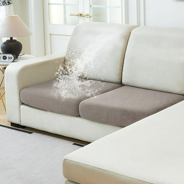 Fundas de cojín de sofá de terciopelo impermeables NAISI para muebles, 2 unidades