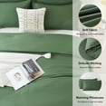 thumbnail image 4 of Davulos Dark Green Comforter Set Queen Size,3 Pieces Modern Lightweight Queen Bedding Comforters Sets with Pillowcase Cozy Bed Set for All Season, 4 of 10