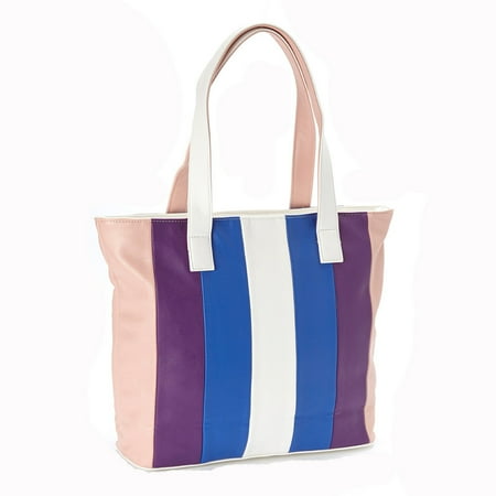 Design Hobo Handbag - Amtal Women Multi Color Stripes Design Hobo Shoulder Top Handle Handbag