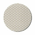 thumbnail image 1 of Botany Mouse Pad for Computers, Abstract Simplistic Design Leaf and pod Branches Pattern, Round Non-Slip Thick Rubber Modern Gaming Mousepad, 8" Round, Pearl Charcoal Grey, by Ambesonne, 1 of 2