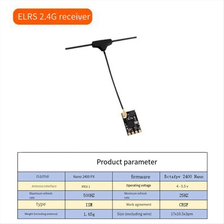 Für RR2 ELRS 2,4 GHz Empfänger ExpressLRS RX TCXO Mit 50 Mm T Antenne Fur Rc Fpv Renndrohnen Mit Grosser Reichweite~p179863316