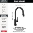 thumbnail image 5 of Delta Trinsic Single Handle Pull-Down Kitchen Faucet with Touch2O® Technology in Matte Black 9159T-BL-DST, 5 of 5
