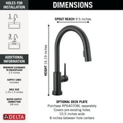 Delta Trinsic Single Handle Pull-Down Kitchen Faucet with Touch2O® Technology in Matte Black 9159T-BL-DST