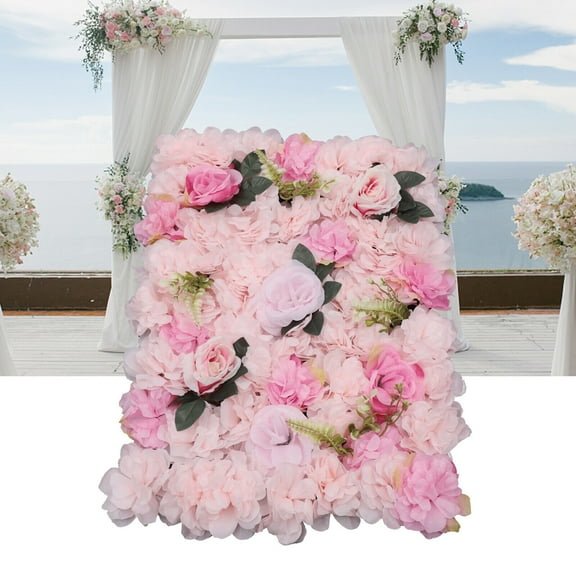 Miumaeov 12 Pack Artificial Flower Wall Panels 24" x 16" Faux Hydrangea Rose Flower Backdrop Decor for Wedding Party Event