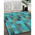 thumbnail image 2 of Ahgly Company Indoor Square Patterned Bright Turquoise Blue Area Rugs, 8' Square, 2 of 6