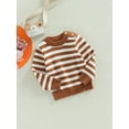 thumbnail image 3 of Seyurigaoka Baby Boys Spring Autumn Knit Sweater Shirts Long Sleeve O Neck Striped Knitwear Pullover Tops, 3 of 8