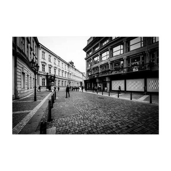 Ovocný trh, Old Town B&W - Prague Prague Czechia Photography Unframed Wall Art Print 5 x 7 inches