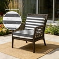 thumbnail image 2 of Outdoor Patio Cushion Covers 4 Pack Classical Stripe Patio Chair Cushion Covers with Ties and Zipper Dark Grey Waterproof Outdoor Seat Cushion Covers for Patio Furniture 22"x22", 2 of 9