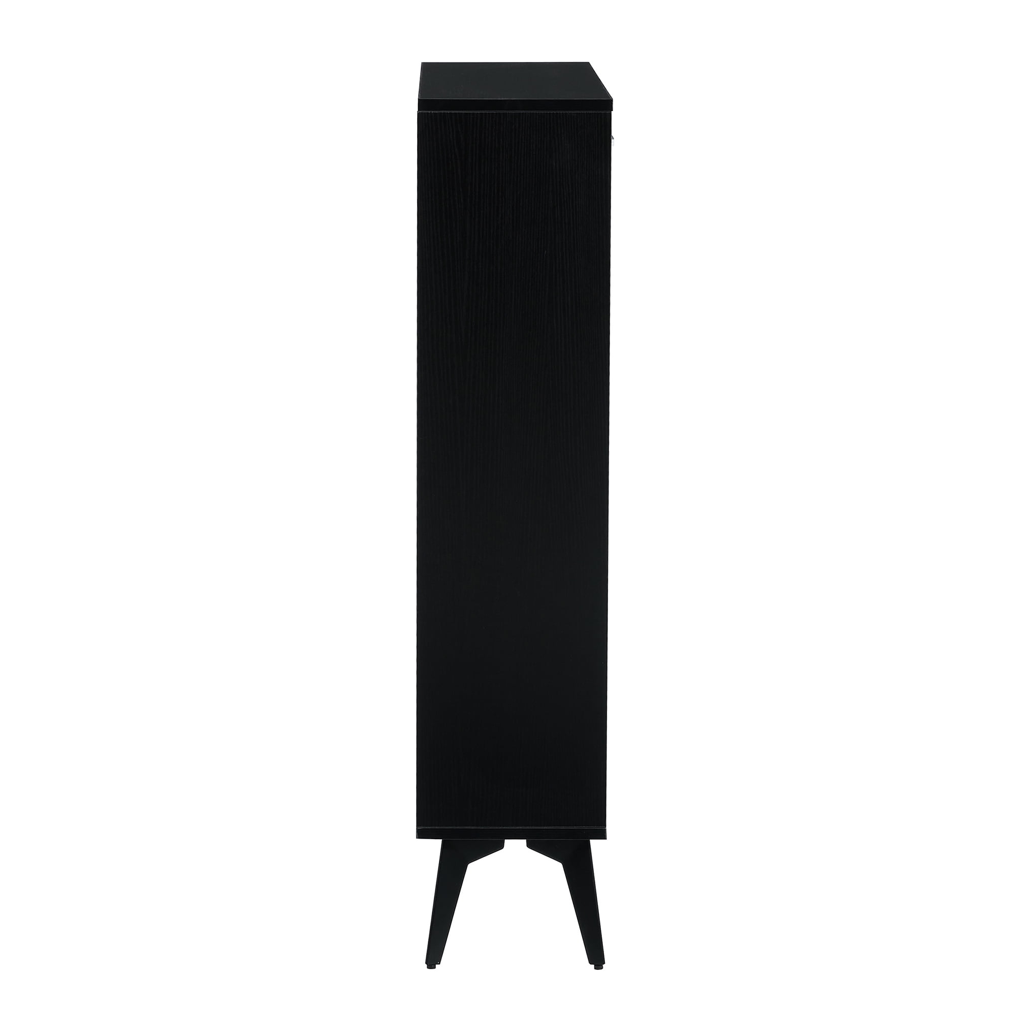 Kadyn 43.30"H Black Shoe Storage Cabinet, Freestanding Shoe Rack Shoe Cupboard Organizer for Entryway with Metal Leg