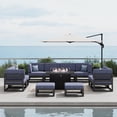 thumbnail image 5 of LayinSun Large Aluminum Patio Furniture Set with Fire Pit Table, 11 Pieces Modern Outdoor Conversation Set Sectional Metal Sofa Set with Olefin Cushion, 5 of 10