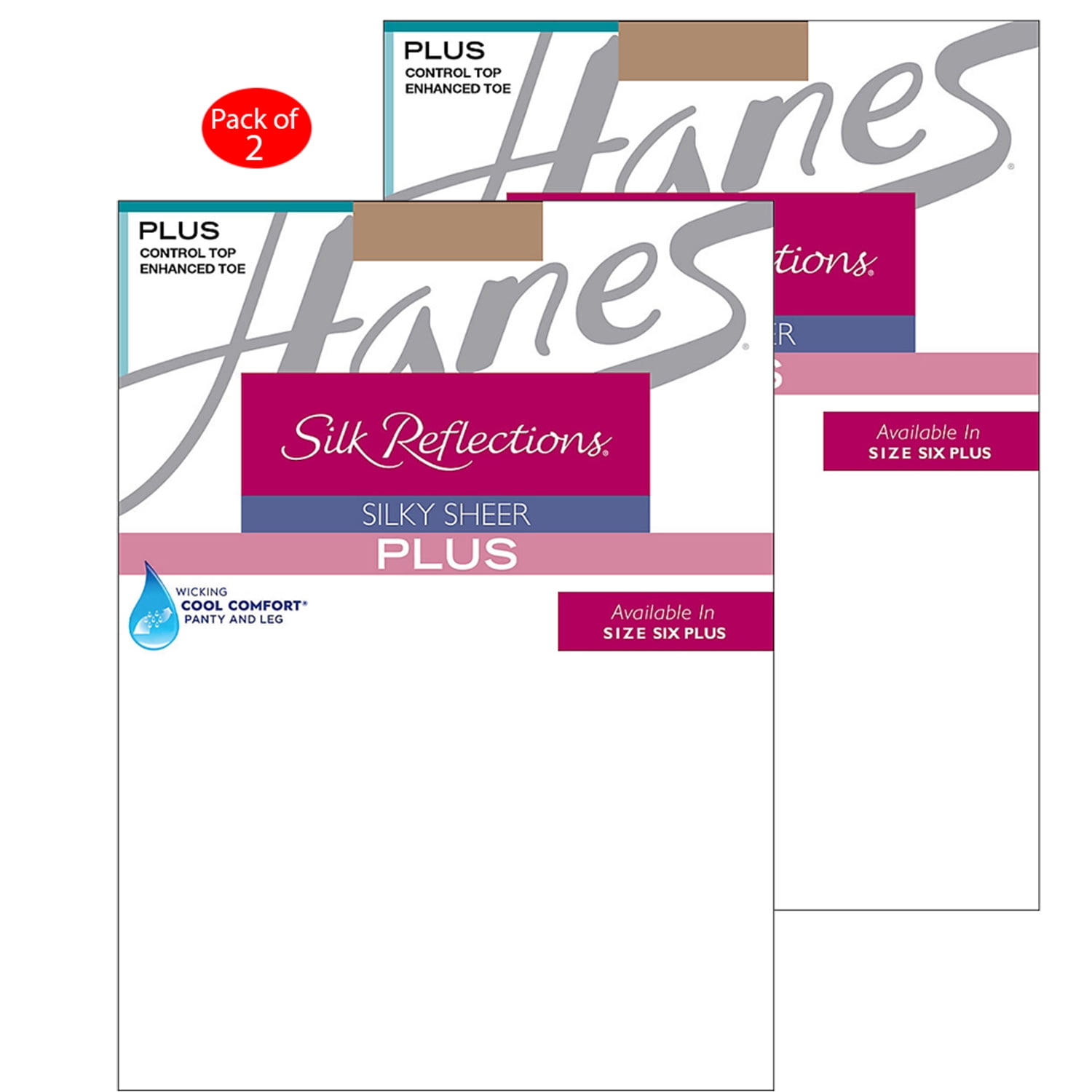 hanes silk reflections plus size