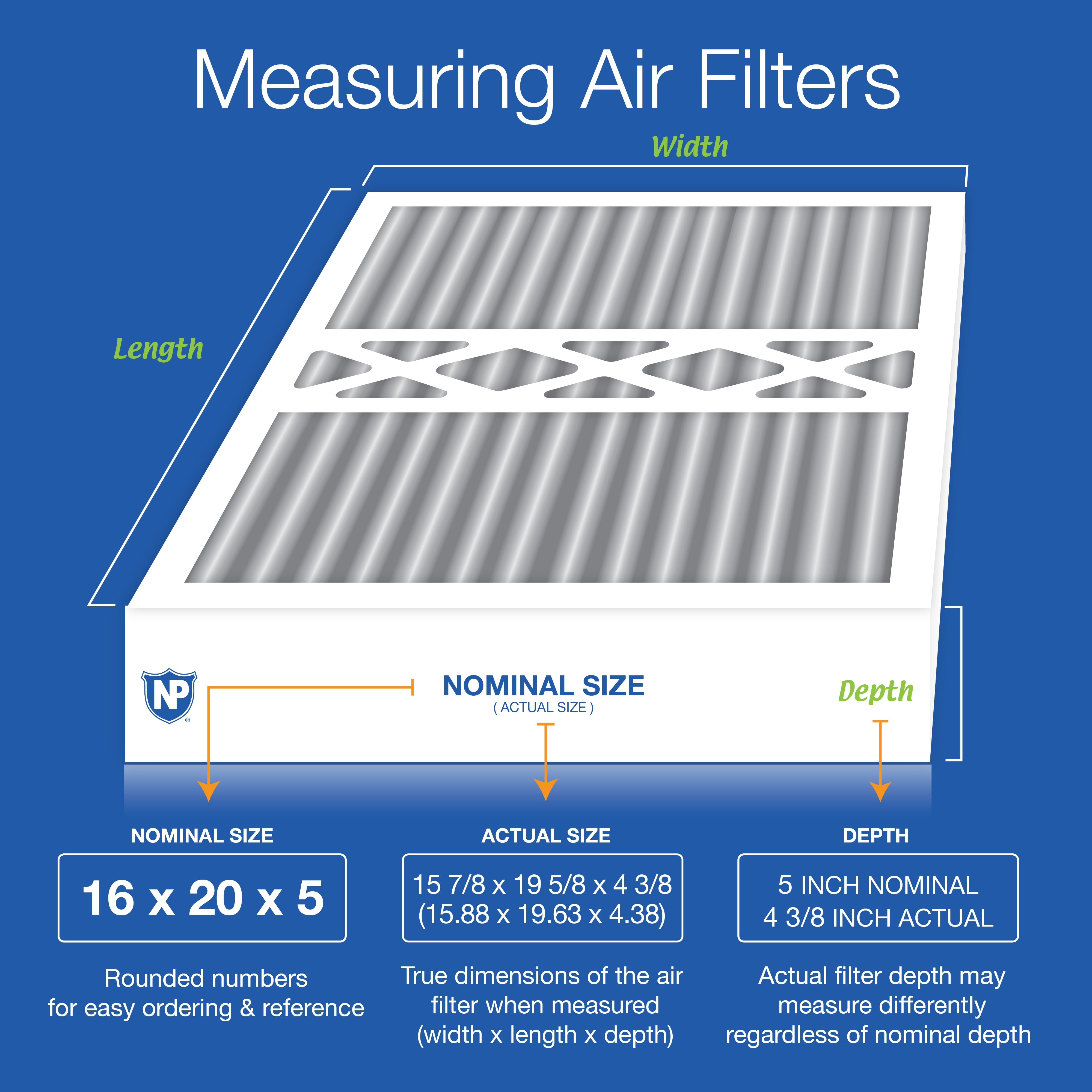 16x20x5 (4 3/8) Honeywell Replacement Air Filters Merv 12 Plus Carbon 2 Pack