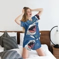 thumbnail image 5 of Honeii Great White Shark for Women's Summer Pajama Set featuring Soft Short Sleeve Shirt & Matching Bottoms with Convenient Pockets for Relaxed Home Wear-X-Large, 5 of 6
