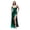 Green L, variant on Women Evening Dress Spaghetti Strap Low-cut Off Shoulder Backless Sleeveless Slit Hem Pleated Maxi Dress Satin Wedding Banquet Ball Gown