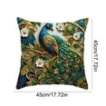 thumbnail image 3 of Vintage Peacock Drawing Embroidered-style Decorative Pillow Cover, Polyester Cushion Case for Sofa Bedroom Living Room Home Decor Throw Pillow, 3 of 6