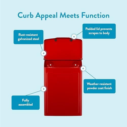 2681R Marina Wall Mount Mailbox, Small, Red