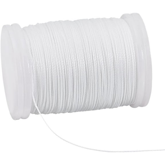 1roll Waxed Polyester Cord Round White 0.5mm about 131.23 Yards(120m)/Roll