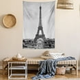 thumbnail image 2 of Eiffel Tower Tapestry, Greyscale Monument Old Times Vintage Image, Wall Hanging for Bedroom Living Room Dorm Decor, 40W X 60L Inches, Dark Grey Pale Taupe and Pale Grey, by Ambesonne, 2 of 5