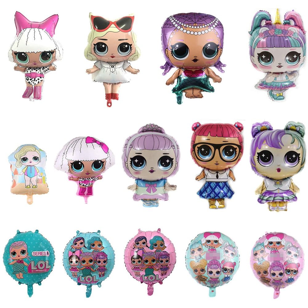14 Pcs LOL Party's Helium Balloons for Children Birthday Doll Balloons Decorations For Children's Party Supplies