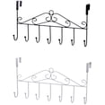 thumbnail image 1 of Barra para colgar puerta de cocina, puerta guardarropa vintage guardarropa gancho riel 7 ganchos para bolsa ropa abrigos toallas, percheros desmontables sin taladrar Adepaton MZQ-0167, 1 of 6