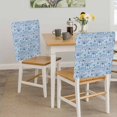 thumbnail image 5 of Coastal Vacation Chair Covers Set of 8 Blue White Summer Coconut Trees Lobster Plaid Chair Back Covers Stretch Removable Washable Slipcovers Protector for Dining Room Kitchen Party Decor, 5 of 9