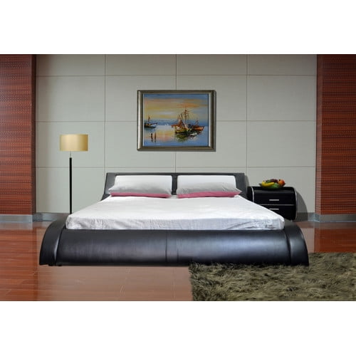 Greatime B1211 Modern Platform Bed, California King, Black&White