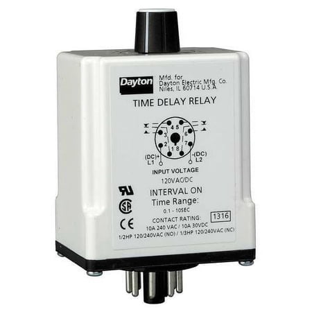 Dayton SinFunTimeDelayRelay  24VAC/DC  8Pins 24EN70 price history on PriceWatchPro